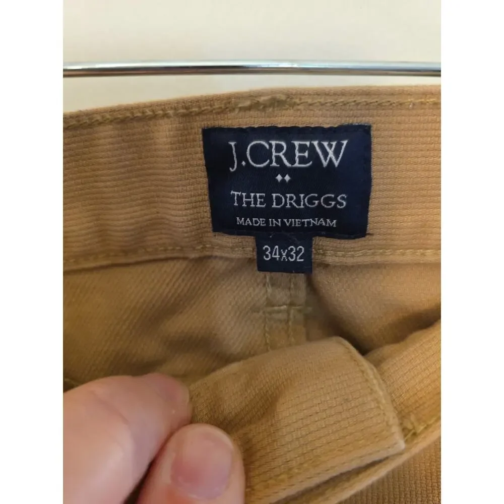 J. Crew Mens Pants The Driggs Brown Size 34x32 Casual Adult Preppy